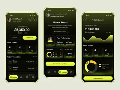 Private Investment Club Mobile App Design app concept best ui business app clean design club app gradient investment investment app investment club app investor mobile app mobile mobile app mobile app design modern ui money management portfollio tracker praivate investment praivate mobile app uiux design wealth management