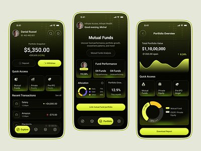 Private Investment Club Mobile App Design app concept best ui business app clean design club app gradient investment investment app investment club app investor mobile app mobile mobile app mobile app design modern ui money management portfollio tracker praivate investment praivate mobile app uiux design wealth management