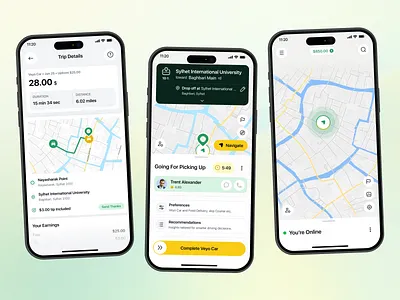 Veyo Drivers Mobile App - Trip Details appdesign automobile driverapp driverplatform drivingexperience fleet livetracking logisticsapp mobileapp mobileinterface navigation pickup productdesign ridemanagement ridesharing routemap transportationapp tripdetails uidesign uxdesign
