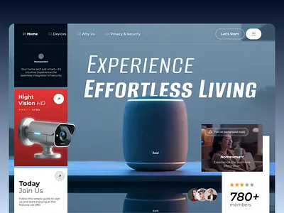 Home AI web ui design ai ai ui design clean ui home automation home ui minimal ui modern web product design smart home ui ui designer ux web web app web design web ui website website design