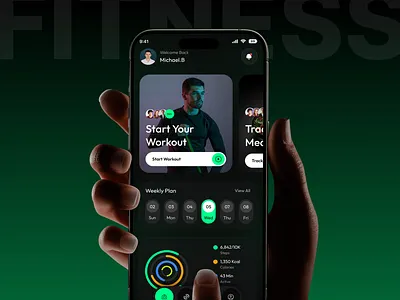 Fitness Mobile App | UX/UI app design application fitness app fitness tracker gym health app healthcare app healthy ios app mobile app mobile application mobile interface mobile ui design modern app ui ui ui design ui ux design wellness workout app workout tracker