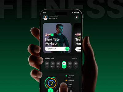 Fitness Mobile App | UX/UI app design application fitness app fitness tracker gym health app healthcare app healthy ios app mobile app mobile application mobile interface mobile ui design modern app ui ui ui design ui ux design wellness workout app workout tracker