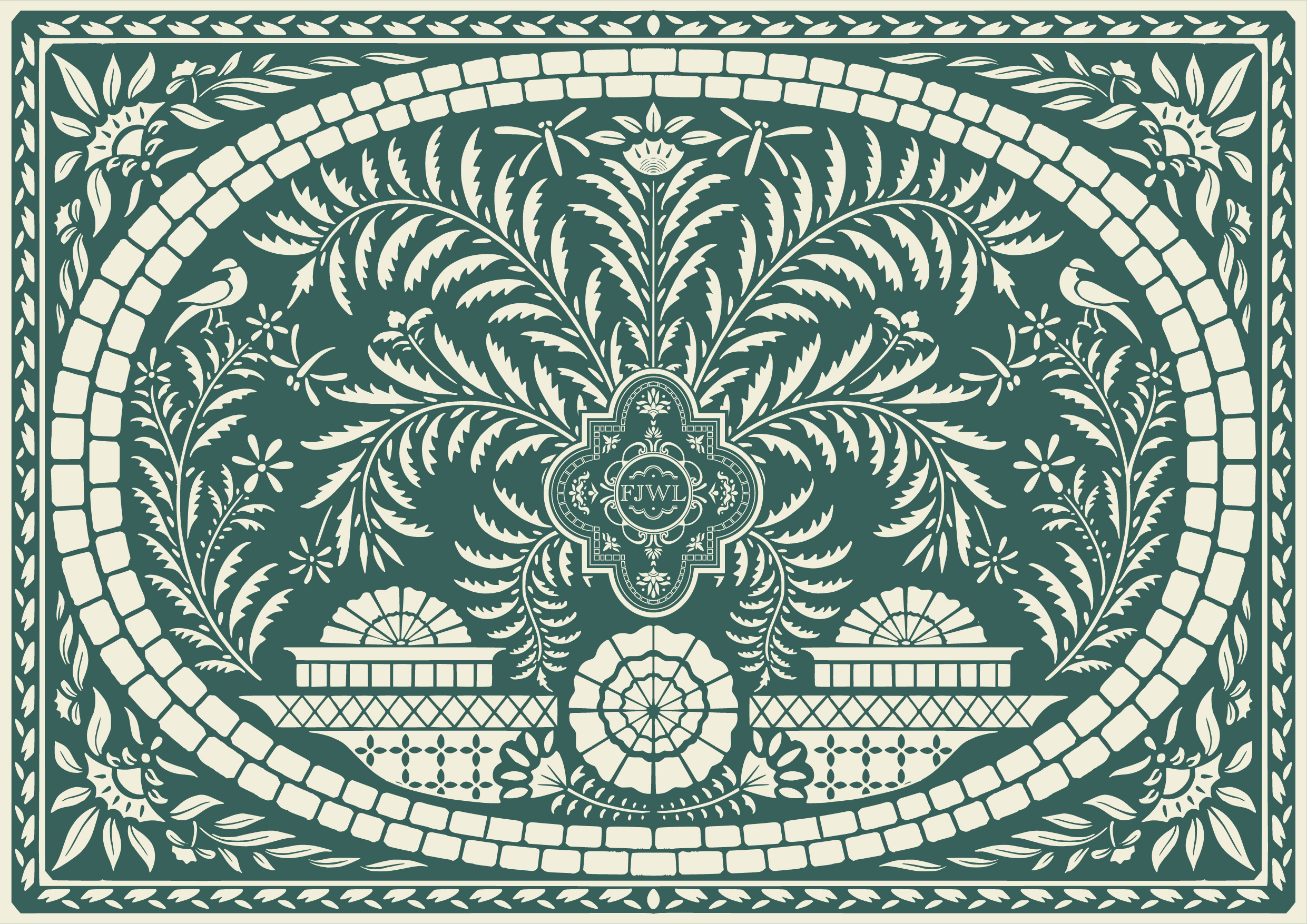 FJWL - Postcard Design artistic surface bold composition creative branding custom pattern decorative design digital hand drawing illustration art illustrator design merchandise artwork packaging design pattern illustration pattern layout print ready artwork procreate artist product illustration quirky art storytelling illustration surface design textile design vintage illustration