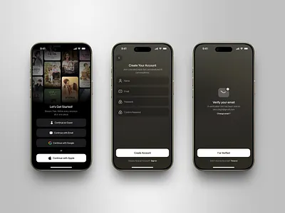 Drama Box, Auth Flow (Built Yesterday) 🎭 app design drama box movie onboarding ui