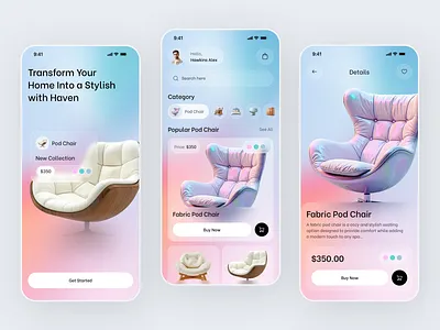 Modern Furniture App UI Design app concept architecture clean interface decor e commerce ui furniture furniture app interior interior design minimal design mobile app mobile ui product design ui design ux design