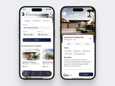 Booking Accomodation App airbnb booking booking app booking application booking platform clean clean ui graphic design home booking app hotel booking hotel booking app smooth ui
