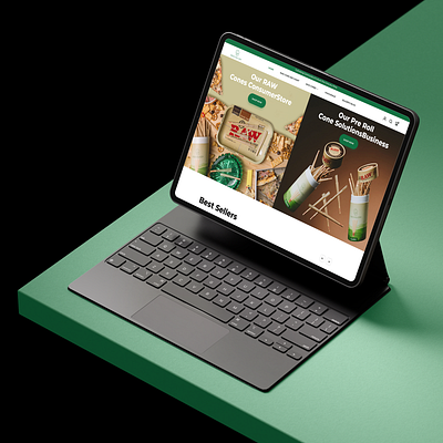 RAW Paper Webpage branding cannabis cannabis paper catalog clean company design green blazer landing page logo modern paper pre roll raw cones raw paper typography uiux webflow