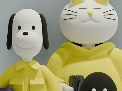 FRIENDS affinity art figure blender character commission designer toy friends modeling