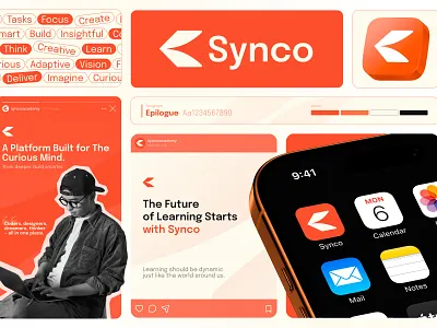 Synco - Modern Digital Education Learning Logo Concept Design ai brand guideline brand identity branding education app elegant graphic design icon learning platform logo logo concept logo design minimalist mockup online course playful professional startup visual identity web design