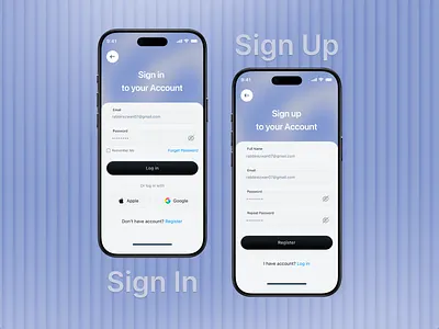 Modern Sign In & Sign Up UI appdesign appinterface authentication authscreen cleanui dribbbleinspiration figmadesign iosdesign login minimalui mobileapp mobileuidesign modernui onboarding sign in signup uidesign uiux uxdesign uxinspiration
