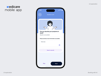 Medicare app UX exploration app design case study design thinking health tech healthcare medical ai minimal ui ui animation ux