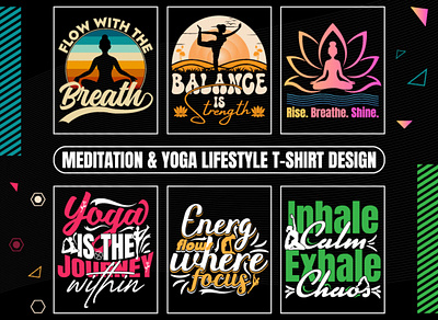 Meditation & Yoga Lifestyle T-Shirt Design Mindfulness balance calm design energy healing lifestyle meditation mindfulness peace positivity relax t shirt tshirt tshirtdesign wellness yoga