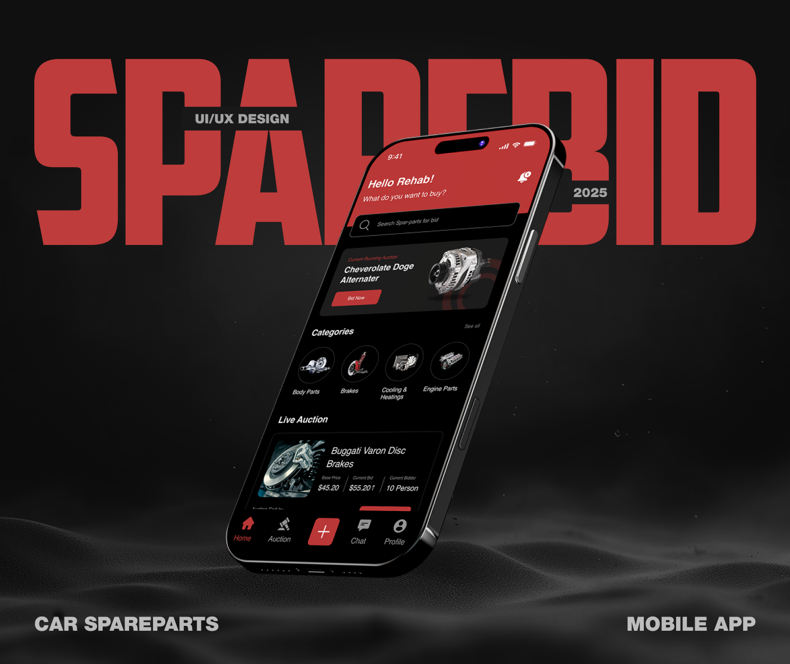 SPAREBID Auto Parts | UIUX appdesign automotiveapp autoparts autostore car accessories carapp carparts carui cleanui darkui figma design marketplaceapp mechanic minimaldesign modernui motorsapp productdesign spareparts uidesign uiuxdesign