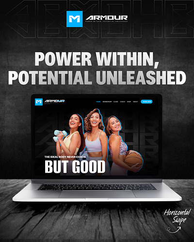Armour Fitness website design branding cardio fitness fitness web graphic design gym gym website health health website typography web ui design website website uiux