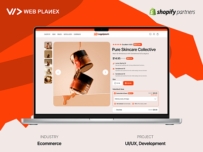 E-commerce Product Page UI Design clean design featuring interface modern product product page skincare product subscription ui ui design uiux ux