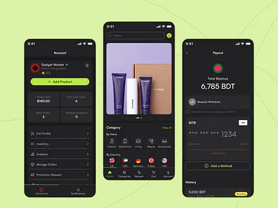 Modern Ecommerce App UI android app app ui dark app design ecommerce app figma ios mobile app ui ux