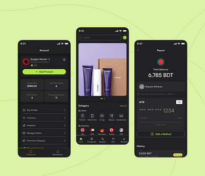 Modern Ecommerce App UI android app app ui dark app design ecommerce app figma ios mobile app ui ux
