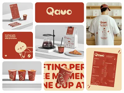 Branding & Packaging Design for Qavo Cafe brand book brand guide brand identity brand studio branding cafe coffee design drink espresso graphic design identity label logo modern logo packaging packaging design restaurant branding typography visual identity