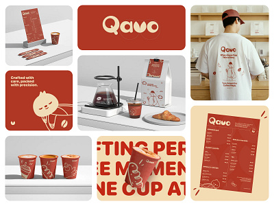 Branding & Packaging Design for Qavo Cafe brand book brand guide brand identity brand studio branding cafe coffee design drink espresso graphic design identity label logo modern logo packaging packaging design restaurant branding typography visual identity
