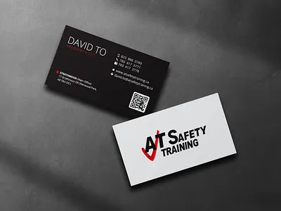 Business Card Design for AT Safety Training bold brand brand guideline brand identity branding business card business card design construction design digital digital art educational graphic design health identity branding medical modern professioanl safety training