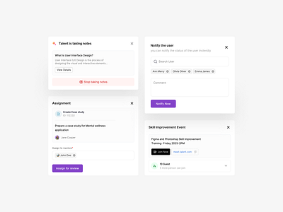 Popups - Talent Dashboard 2025 trends card design components dashboard dashboard application educational dashborad mobile applications payment app popups ui design website design