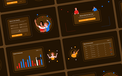 UI Component Design 03 black blue color mode dark dark mode design elevation graphic design orange red ui user exprience user interface ux