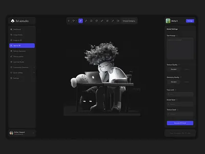 AI 3D Generator 3d 3d animation 3d prompt ai ai 3d generator artificial intelegent blender crypto dailyui editor graphic design spline text to 3d ui uitrends uiuxdesign web3
