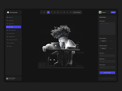 AI 3D Generator 3d 3d animation 3d prompt ai ai 3d generator artificial intelegent blender crypto dailyui editor graphic design spline text to 3d ui uitrends uiuxdesign web3