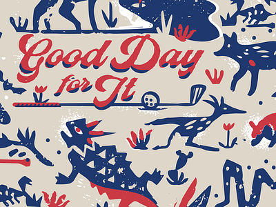 Texas Theme Animal Print animals bearded dragon branding character design clothing coyote desert distressed drawing golf illustration nature primitive print roadrunner screen print sports texas typography