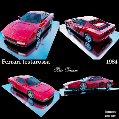 Ferrari testarossa 3d branding design graphic design