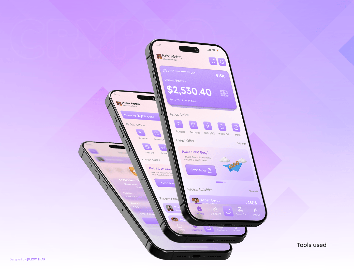 ZYRA- CRYPTO WALLET APP DESIGN CASE STUDY app design brand identity branding case study crypto app figma finance app logo mobile app ui ui design ui ux ux design web design