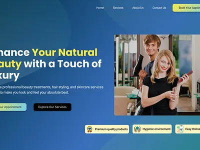 Beauty Salon Website Hero Section beauty parlour beauty salon website figma ui ux website design