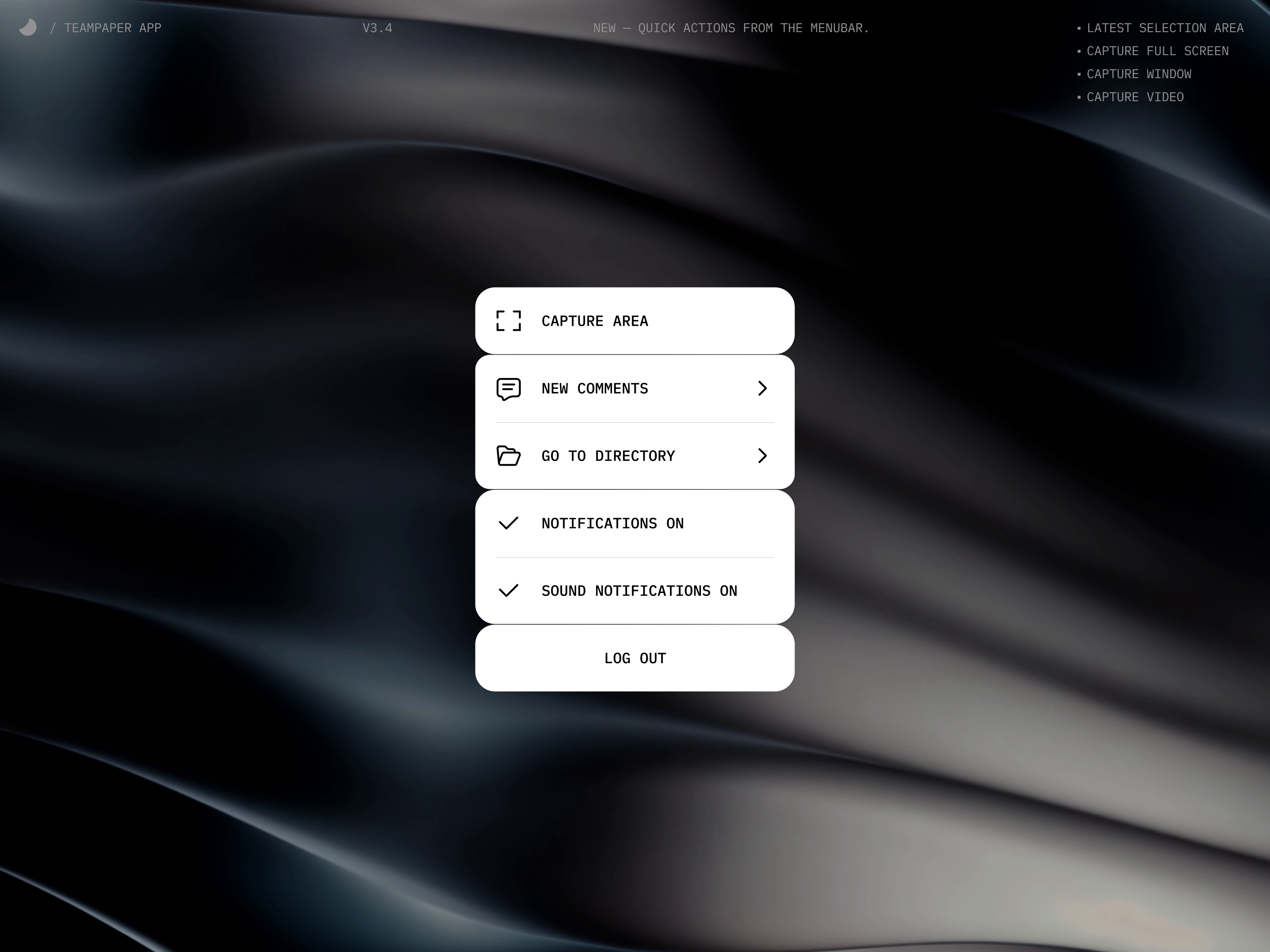 Example of Menu update video