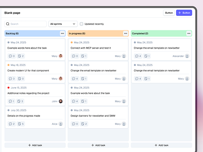 Kanban Board UI admin board crm finalui kanban board kanban ui kanban. project management projects tasks list trello ui ui kit