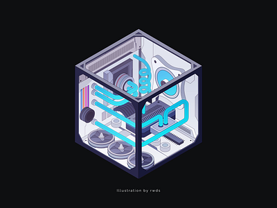 Computer Case case computer crypto data illustration isometric web3