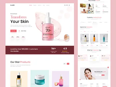 Fashion Beauty Products Website UI/UX beauty products beauty products website beauty shop ecommerce ecommerce website design female beauty figma to webflow figma website shopify store shopify website webflow website website mockup website ui ux design