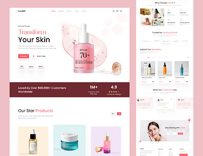 Fashion Beauty Products Website UI/UX beauty products beauty products website beauty shop ecommerce ecommerce website design female beauty figma to webflow figma website shopify store shopify website webflow website website mockup website ui ux design