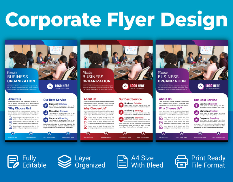 Corporate Business Flyer Design Template – Professional Layout a4 agency brandidentity branding brochure business corporate corporateagency corporatedesign creative design flyer graphic design marketing marketingflyer office organization printready professional promotion