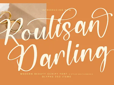 Routisan Darling - Modern Beauty Script Font beauty bold calligraphy chic fashion femine font handwritten lettering logo luxury masculine modern monoline retro script signature style thin typeface