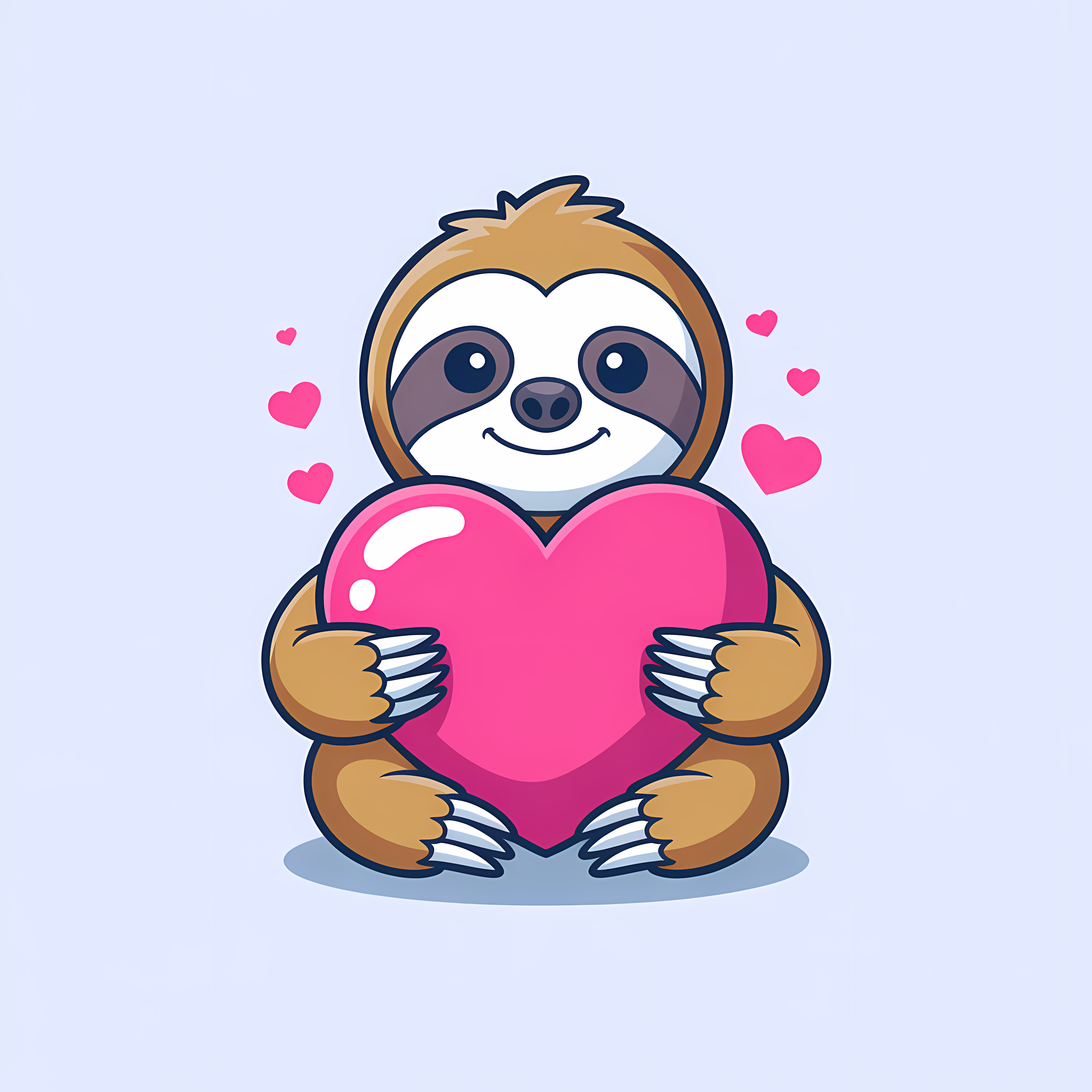 Cute Sloth Mascot Holding a Big Heart Illustration animal cartoon cartoon character character customer appreciation cute cute sloth emotional theme happy illustration illustration by xinyan love heart mascot mascot design social media sticker valentines day vector art