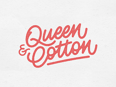 Queen & Cotton calligraphy font lettering logo logotype typography vector