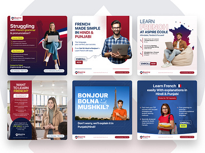 Aspire-ecole of french (Social Media posts) french post language post social media posts