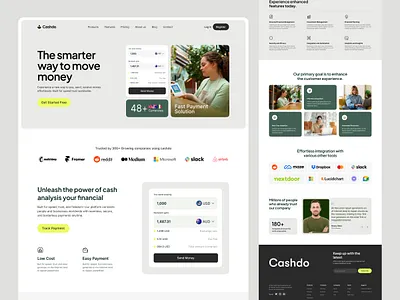 Cashdo - Fintech Landing Page Concept banking clean finance fintech fintech landing page fintech website global landing page modern money transfer send ui web design website