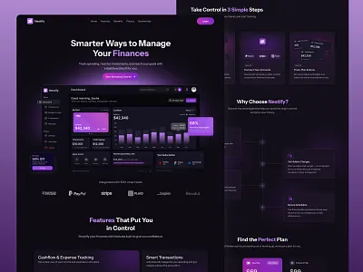 Nestify - Fintech SaaS Landing Page branding dashboard design finance fintech landingpage landingpage saas modern saas ui ui design uiux user research