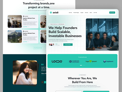 Axis8 Landing Page clean ui landing page design modern landing page product designer saas landing page designer uiux uiux designer web design website designer
