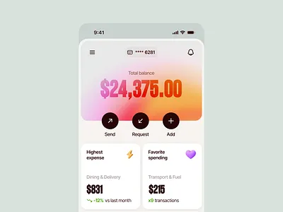 Balance Overview Screen for a Fintech App analytics app concept banking app clean ui dashboard finance app finance dashboard finance ux financial app fintech gradient ui interface design minimal design mobile ui modern ui personal finance product design spending tracker ui design ux design