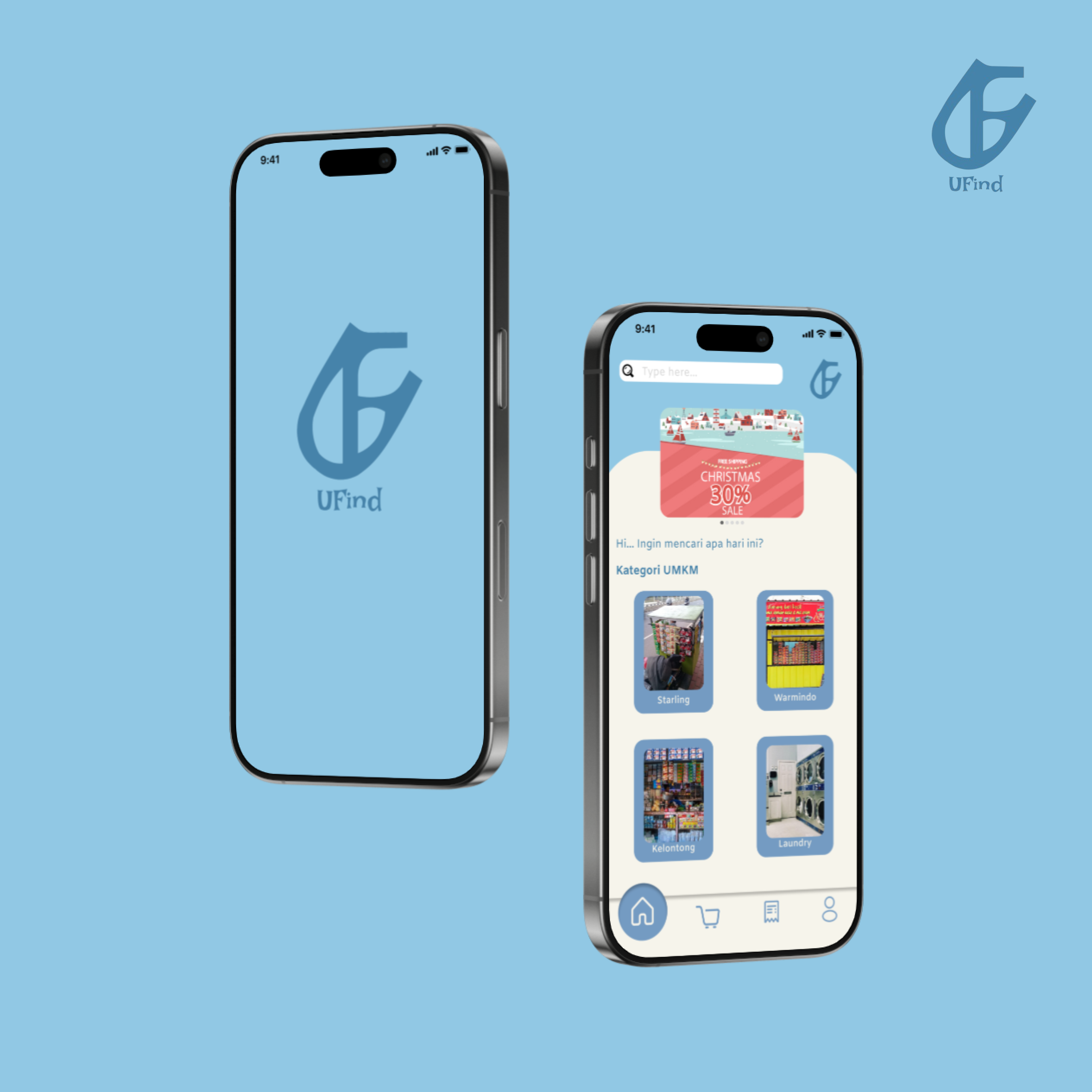 UFind app branding logo prototype ui design ux design