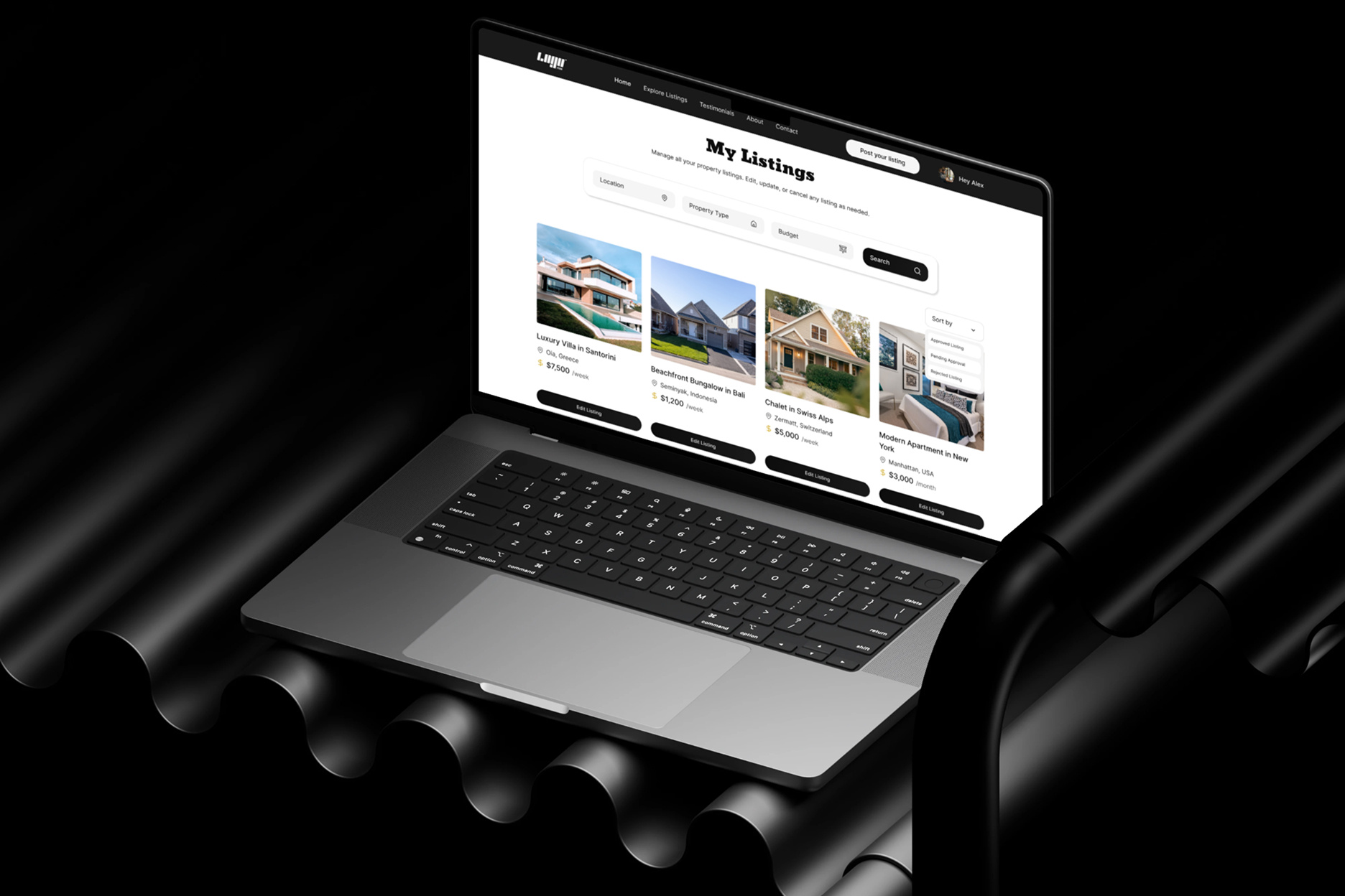 Product Listing Website — Modern UI/UX Design branding real estate real estate web design real estate website typography ui ui ux ux web design