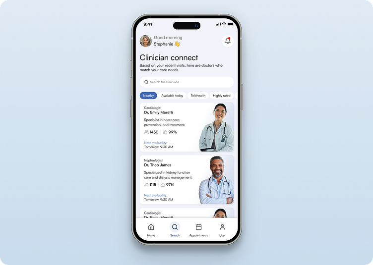 🩺 Clinician connect – Mobile app UX/UI by Matija Sain on Dribbble