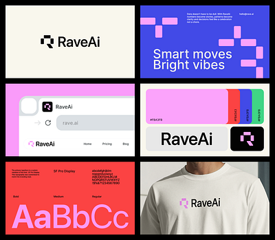 RaveAi - Brand Sprint abstract logo ai agent logo ai logo analytics logo bold logo brand guide branding corporate branding data logo fintech logo insight logo minimal logo modern logo modular logo r logo saas logo social media tech logo visual identity web3 logo